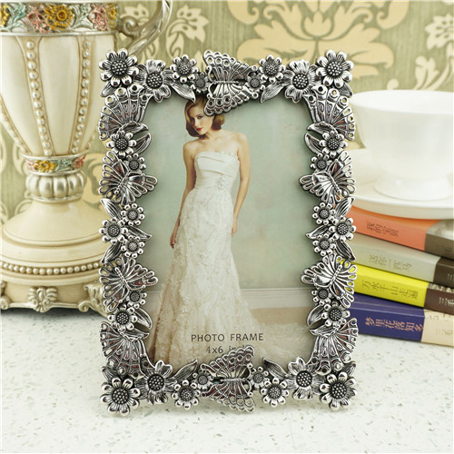 Butterfly and Daisy Garland Vintage Metal Photo Frame - view 4