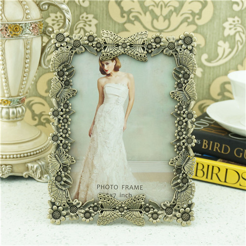 Butterfly and Daisy Garland Vintage Metal Photo Frame - view 1