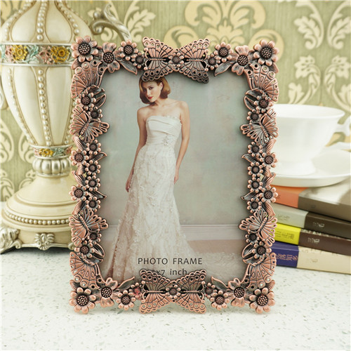 Butterfly and Daisy Garland Vintage Metal Photo Frame - view 2