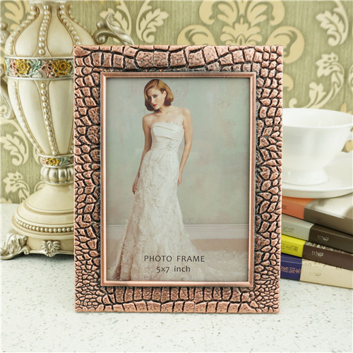 Embossed Crocodile Texture Vintage Metal Photo Frame - view 1
