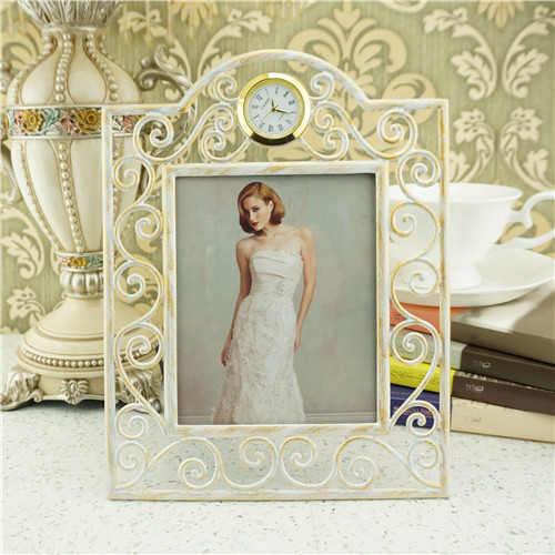 Scrollwork Clock Vintage Metal Photo Frame - view 2