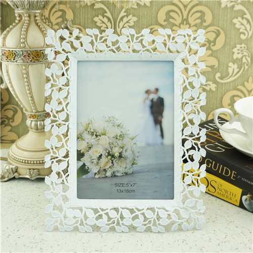 White Openwork Leaf and Vine Modern Photo Frame - view 2