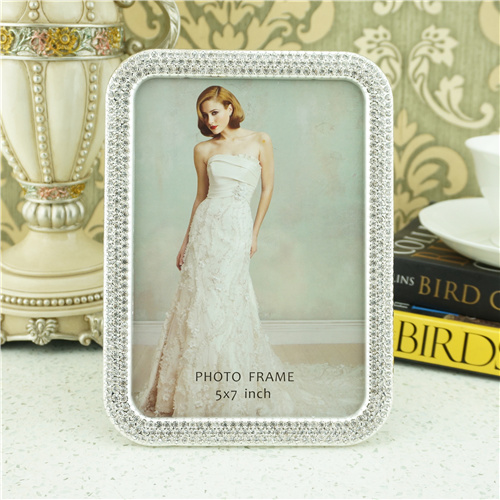 Rounded Micro-Crystal Pave Portrait Photo Frame