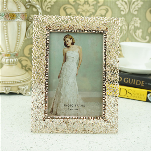 Interlaced Scroll Lace Jeweled Portrait Photo Frame - view 2