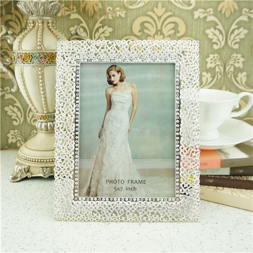Interlaced Scroll Lace Jeweled Portrait Photo Frame - view 1
