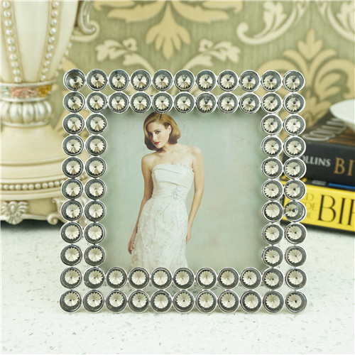 Double-Row Round Jewel Border Multi-Size Metal Photo Frame - view 2