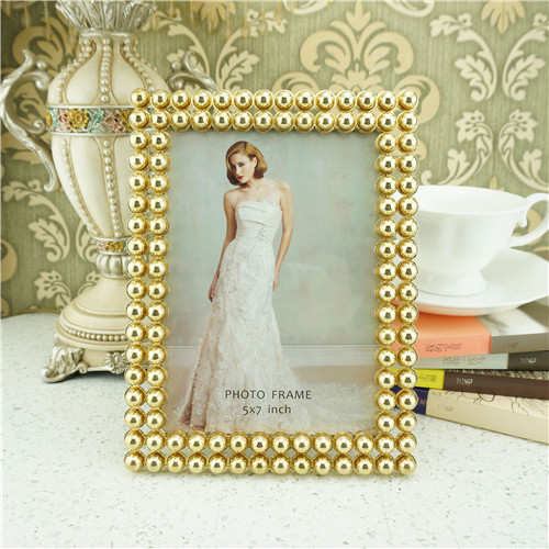 Double-Row Round Jewel Border Multi-Size Metal Photo Frame - view 3
