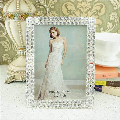 Crystal Grid Corner-Block Portrait Photo Frame