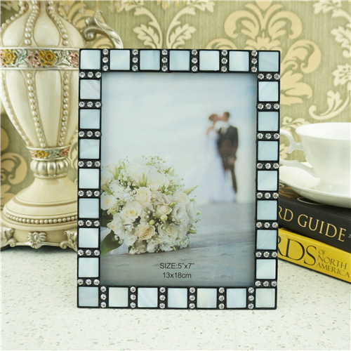 Geometric Mirror-Tile Mosaic Jeweled Photo Frame - view 2