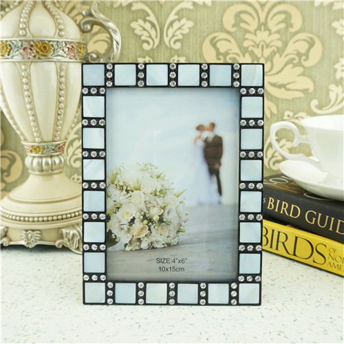 Geometric Mirror-Tile Mosaic Jeweled Photo Frame - view 4