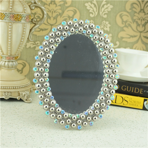 Oval Triple-Bead Halo Aurora Crystal Photo Frame