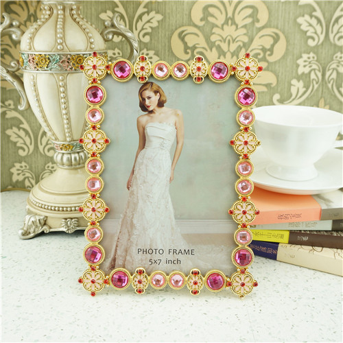 Floral Medallion and Jewel Link Portrait Photo Frame - view 1