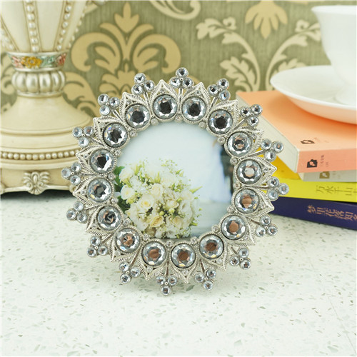 Tiara Teardrop Crystal Round Keepsake Photo Frame