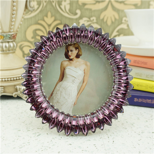 Radial Baguette Sunburst Round Photo Frame - view 1