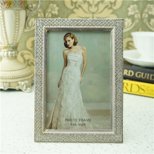 Full-Pave Micro Crystal Border Jeweled Metal Photo Frame - view 1