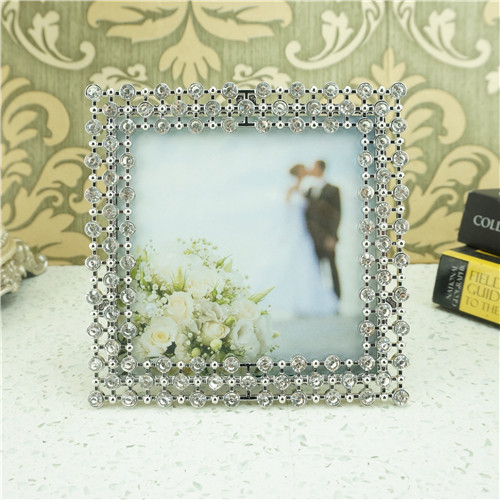 Open-Lattice Triple-Row Crystal Metal Photo Frame - view 2