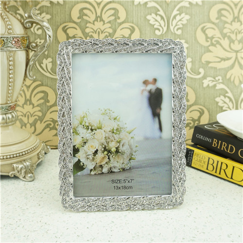 Braided Ribbon Pave Crystal Jeweled Metal Photo Frame - view 3