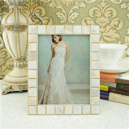 Ivory Shell-Look Mosaic Mother of Pearl Photo Frame - view 3