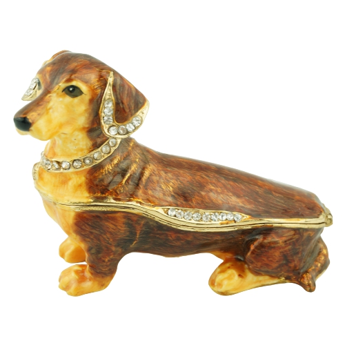 Long-Haired Dachshund Animal Trinket Box