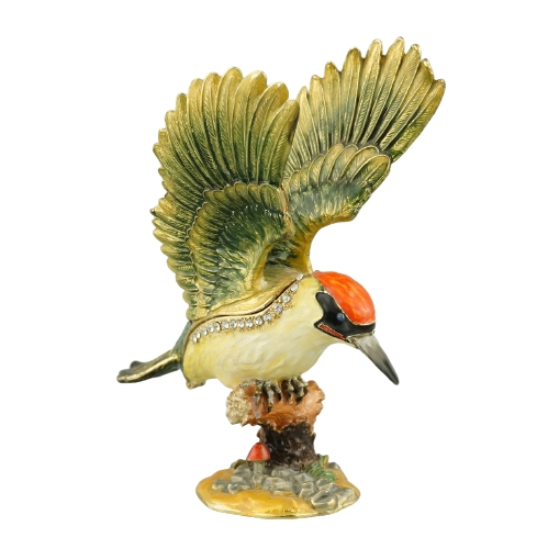 Red-Crested Bird in Flight Trinket Box