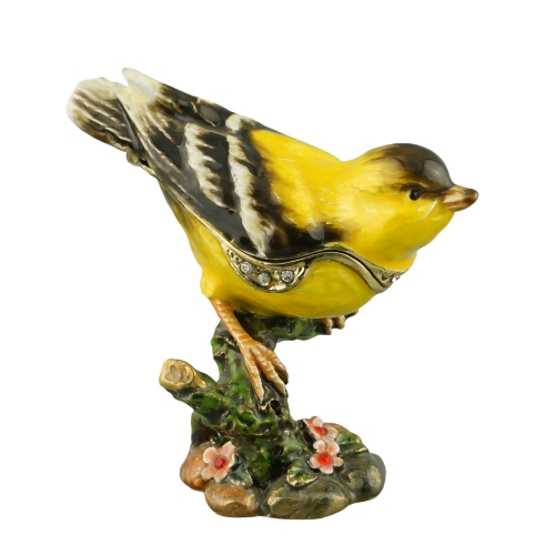 Yellow Songbird Branch Trinket Box