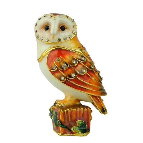 Perched Owl Animal Trinket Box