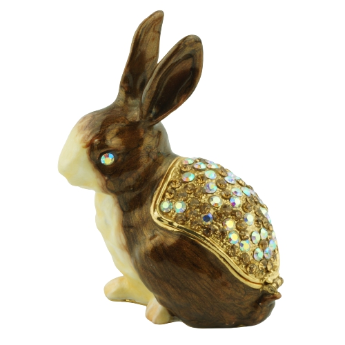 Brown rabbit crystal trinket box for Easter gifting