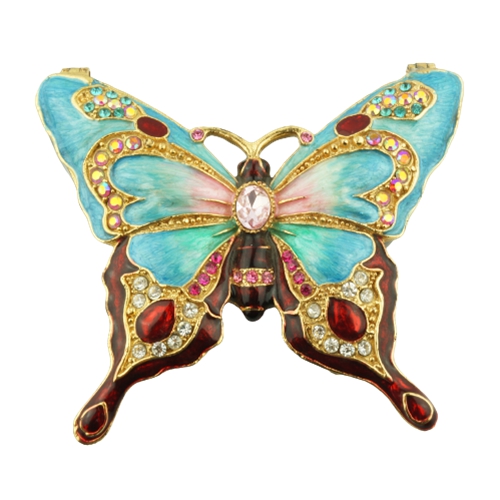 Turquoise Jewel Butterfly Trinket Box