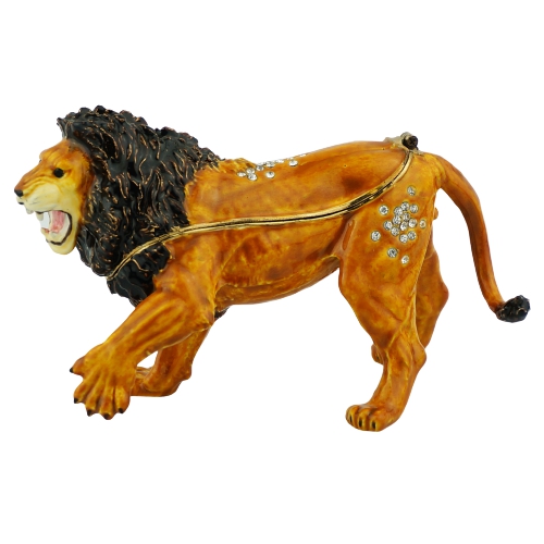 Golden Lion Animal Trinket Box