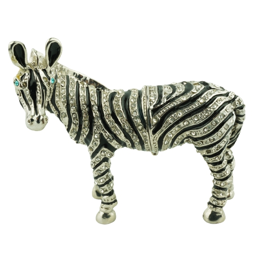 Striped Zebra Animal Trinket Box