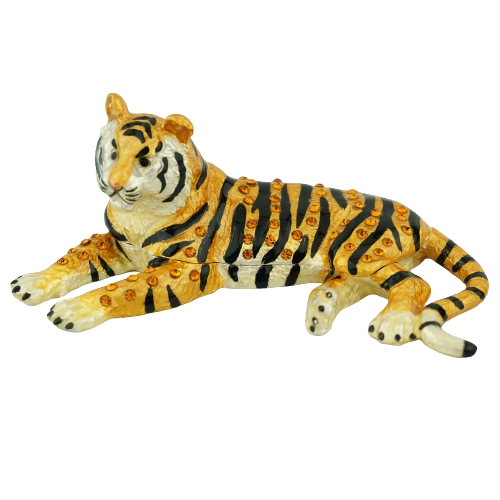 Resting Tiger Animal Trinket Box