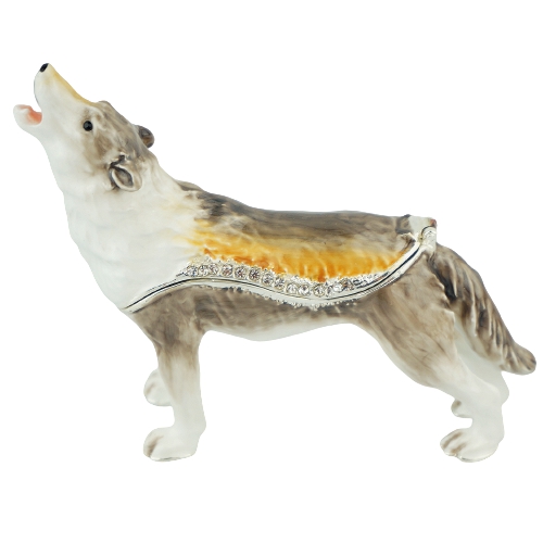 Howling Wolf Animal Trinket Box