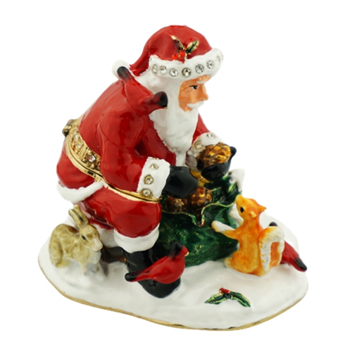 Santa Decorating Tree Trinket Box