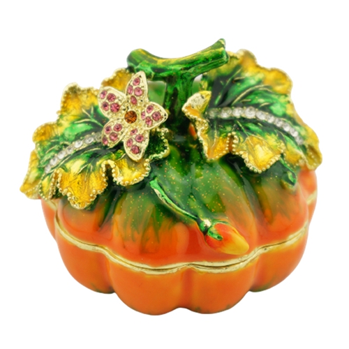 Autumn Floral Pumpkin Trinket Box