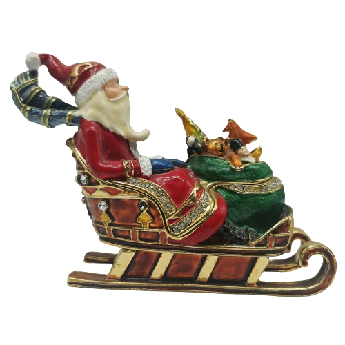 Santa Sleigh with Toys Trinket Box