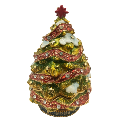 Ornate Layered Christmas Tree Trinket Box