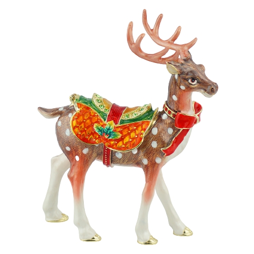 Jeweled Standing Reindeer Trinket Box