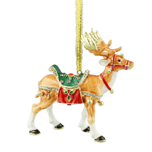Hanging Carousel Reindeer Trinket Box