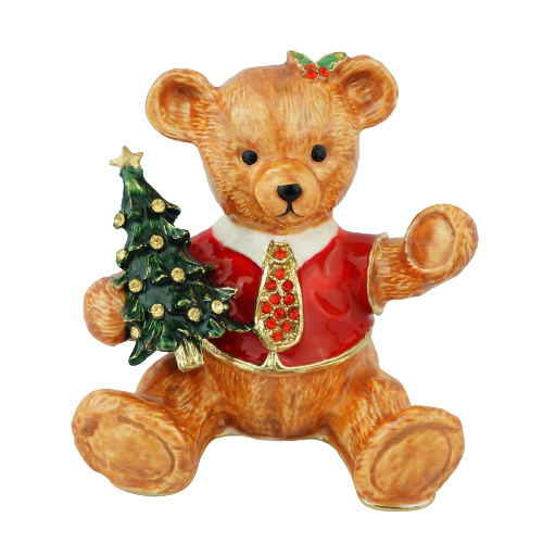Christmas Teddy Bear Trinket Box