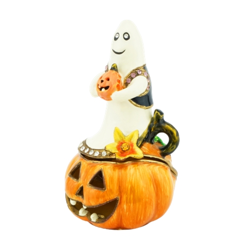 Friendly Ghost Pumpkin Trinket Box