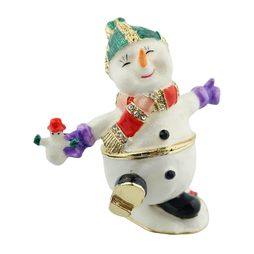 Snowman Skater Trinket Box