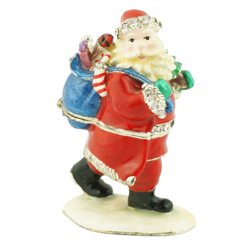 Santa with Gift Sack Trinket Box