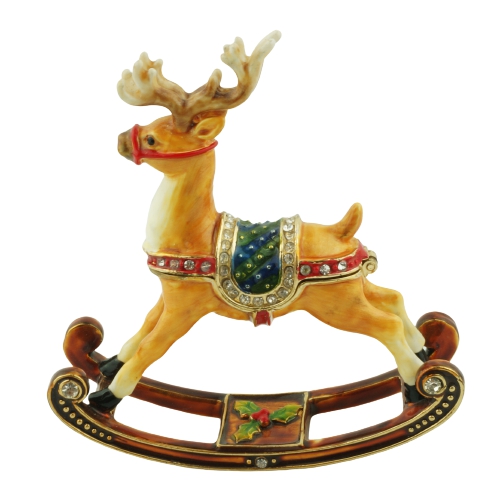 Rocking reindeer trinket box