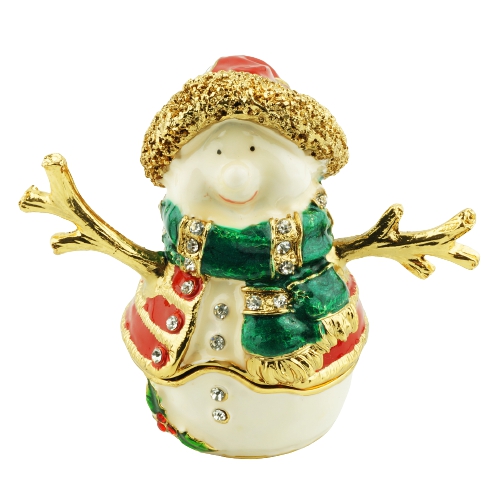 Antler Snowman Keepsake Trinket Box
