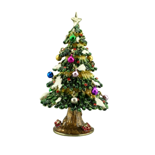 Dark Green Ornament Christmas Tree Trinket Box