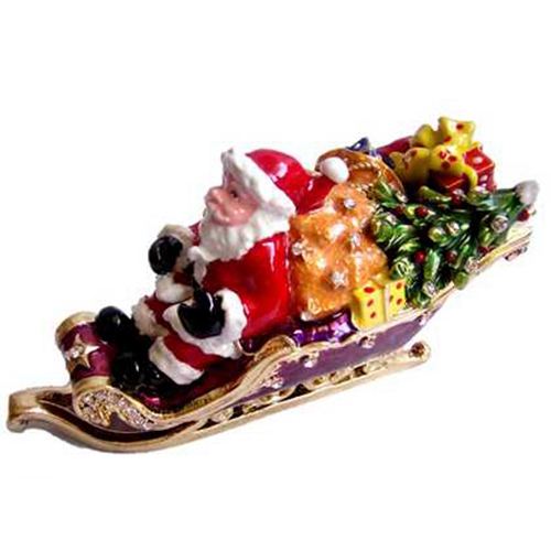 Santa Toy Sleigh Trinket Box
