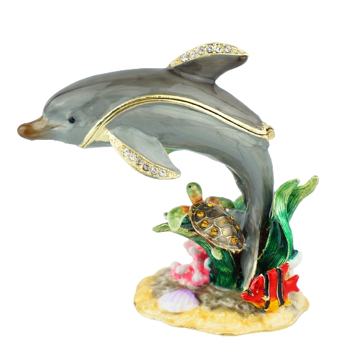 Coral Reef Dolphin Trinket Box