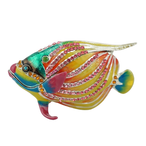 Jeweled Tropical Angelfish Trinket Box
