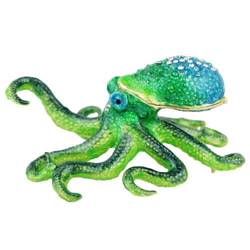 Emerald Crystal Octopus Trinket Box
