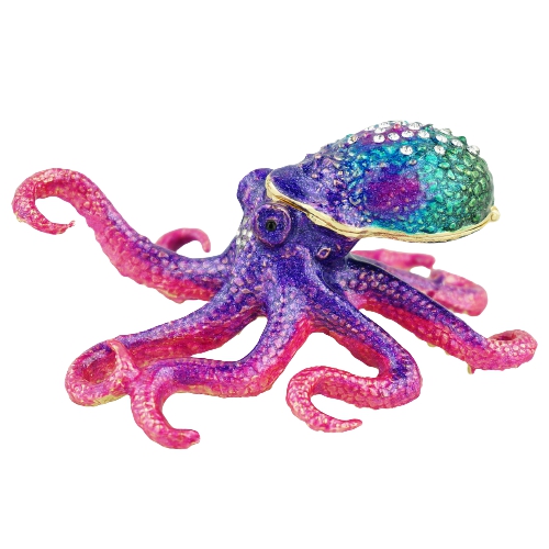 Pink Purple Crystal Octopus Trinket Box